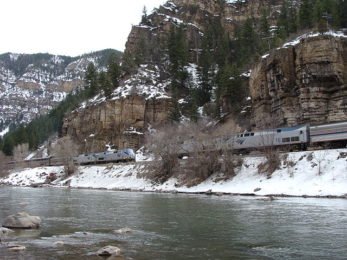 California_Zephyr--Eastbound_meets_Westbound_in_Glenwood_Canyon