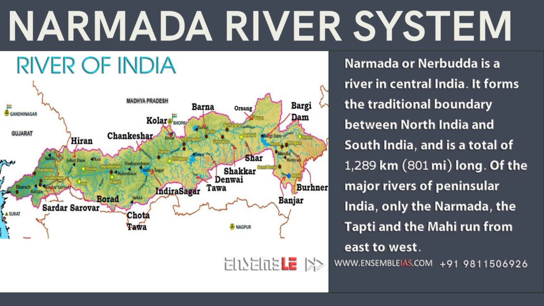 Narmada River System  Rivers of India - ENSEMBLE IAS ACADEMY