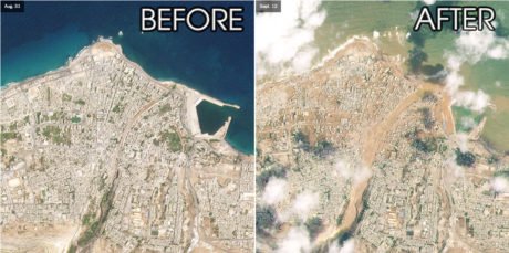 Libya Flood Before and After