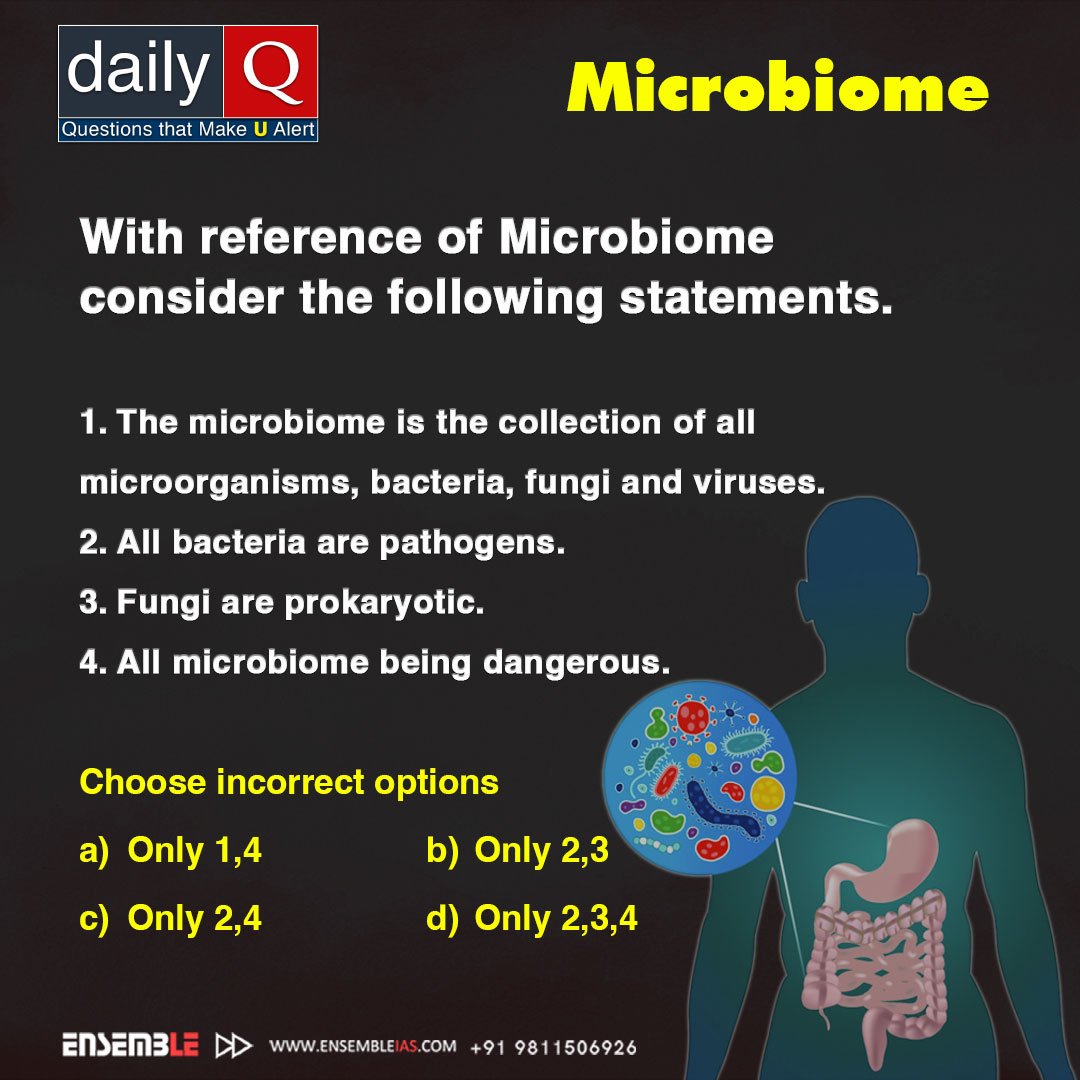 With reference of Microbiome consider the following statements | MCQ | Correct Answer