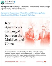 Maldives and China Exchanged Twenty Key Agreements1